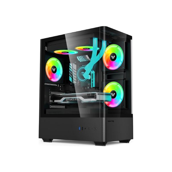 VALUE-TOP NUBIA 20F5 MICRO ATX GAMING CASE WITH 5 x ARGB FAN